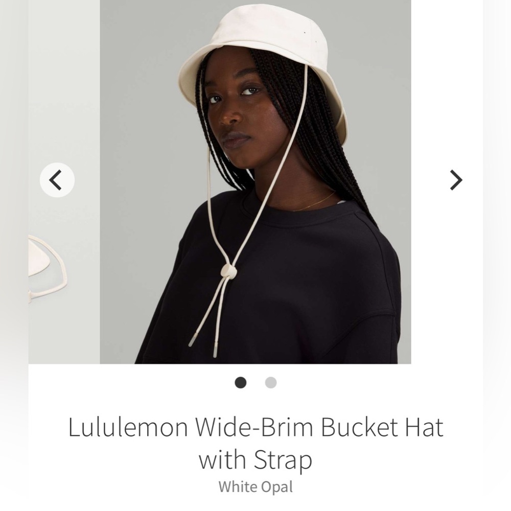 NWT Lululemon Wide-Brim Bucket‎ Hat with Strap
White Opal
